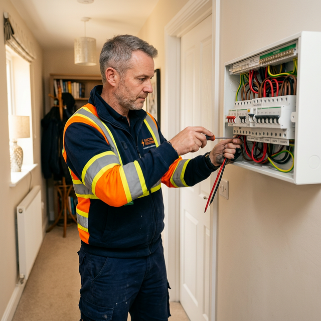 Professional Electrician at Work